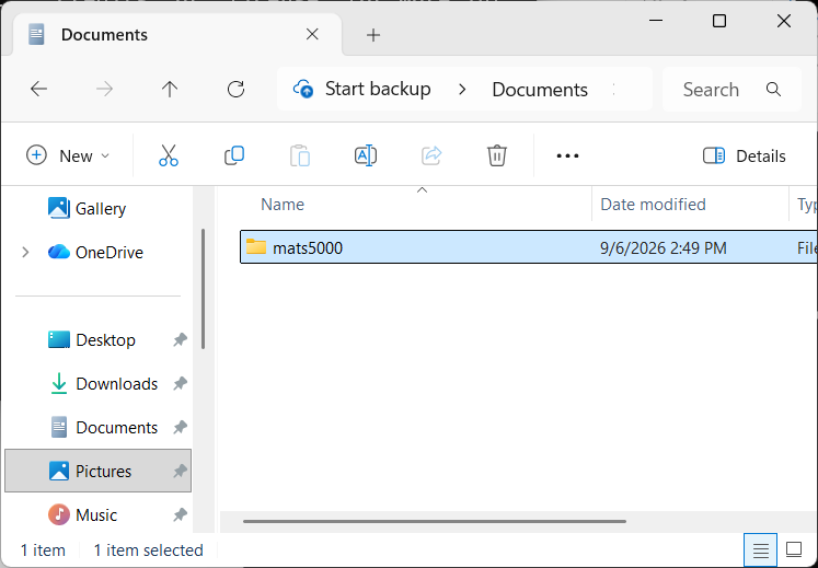 A properly named folder.