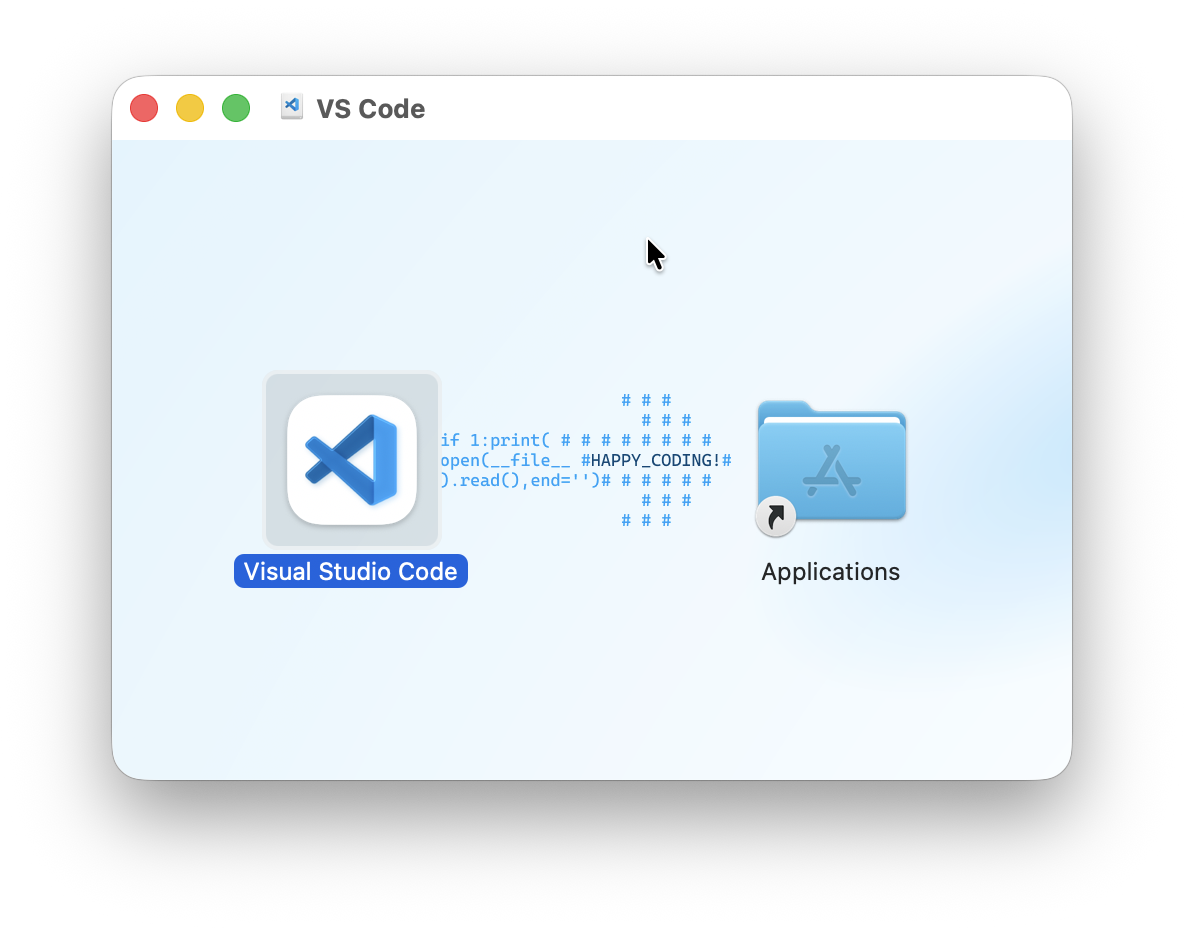 Moving the downloaded application to the "Applications" folder in macOS.